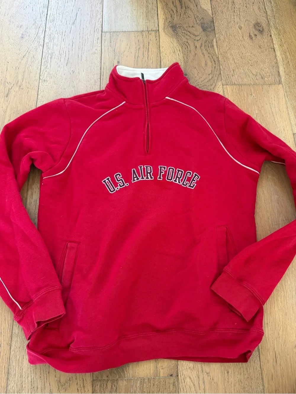 US Air Force Red Quarter Zip Pullover